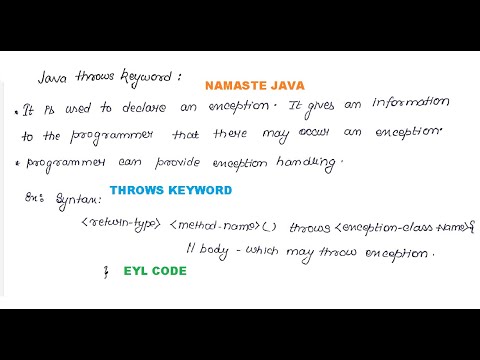 JAVA 060- THROWS KEYWORD IN JAVA - YouTube