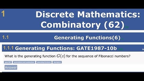 GATE -1987 | Generating Function | Gateoverflow | PYQ