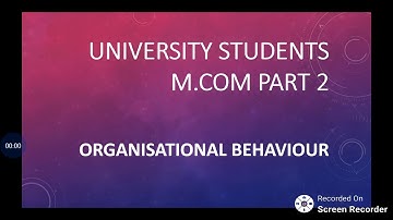 Mumbai University: Idol Students: M.Com Part 2: Organisation Behavior: Management