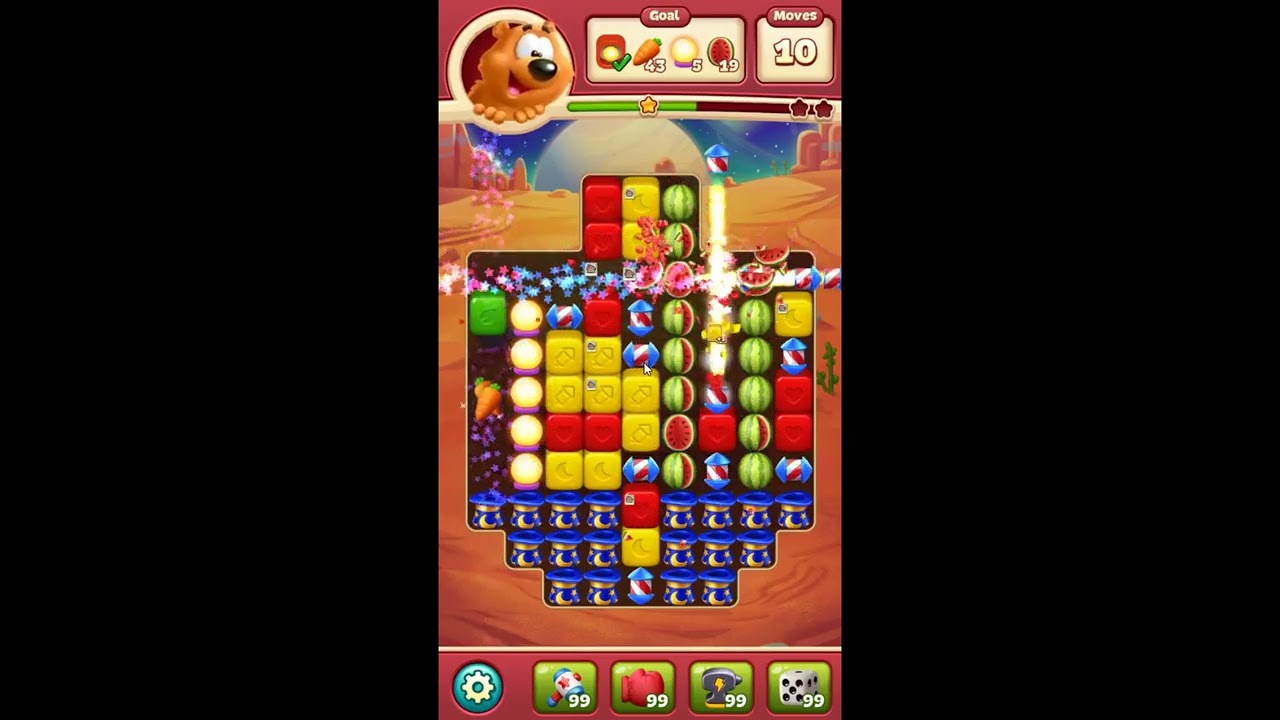 Toon Blast Level 9201 - NO BOOSTERS 🐻🐺🐱 | SKILLGAMING ✔️