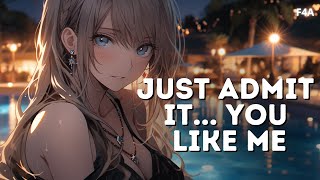 Midnight Dip in the Pool with your Crush 💧 | Beach Vacation | Confession | Friends to Lovers