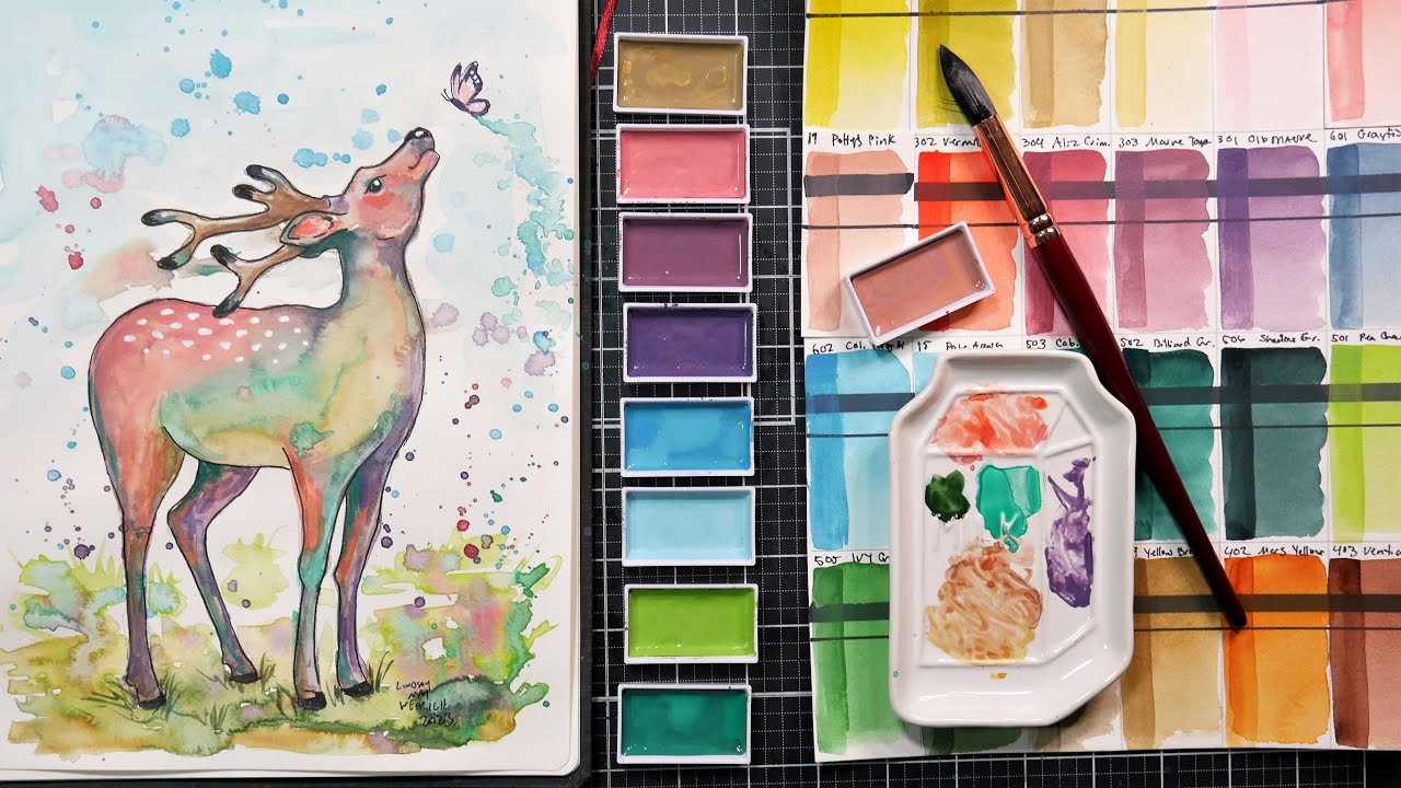 Relax and Paint a Happy Little Stream! {Using Gansai Tambi Watercolors!} –  The Frugal Crafter Blog