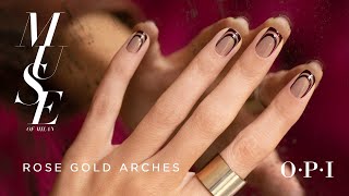 Rose Gold Arches: DIY Nail Art with Burgundy Accents