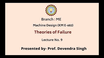 Machine Design | Theories of Failure | AKTU Digital Education