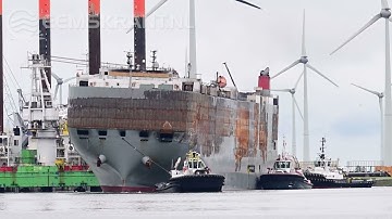 Autoschip  Fremantle Highway vertrokken uit de Eemshaven