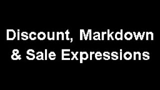 Discount, Markdown, & Sale Expressions (English)