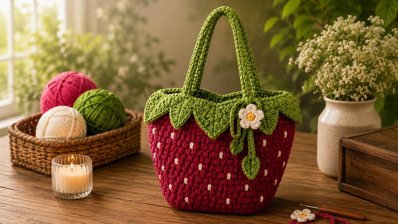 New and amazing strawberry handbag design step by step full