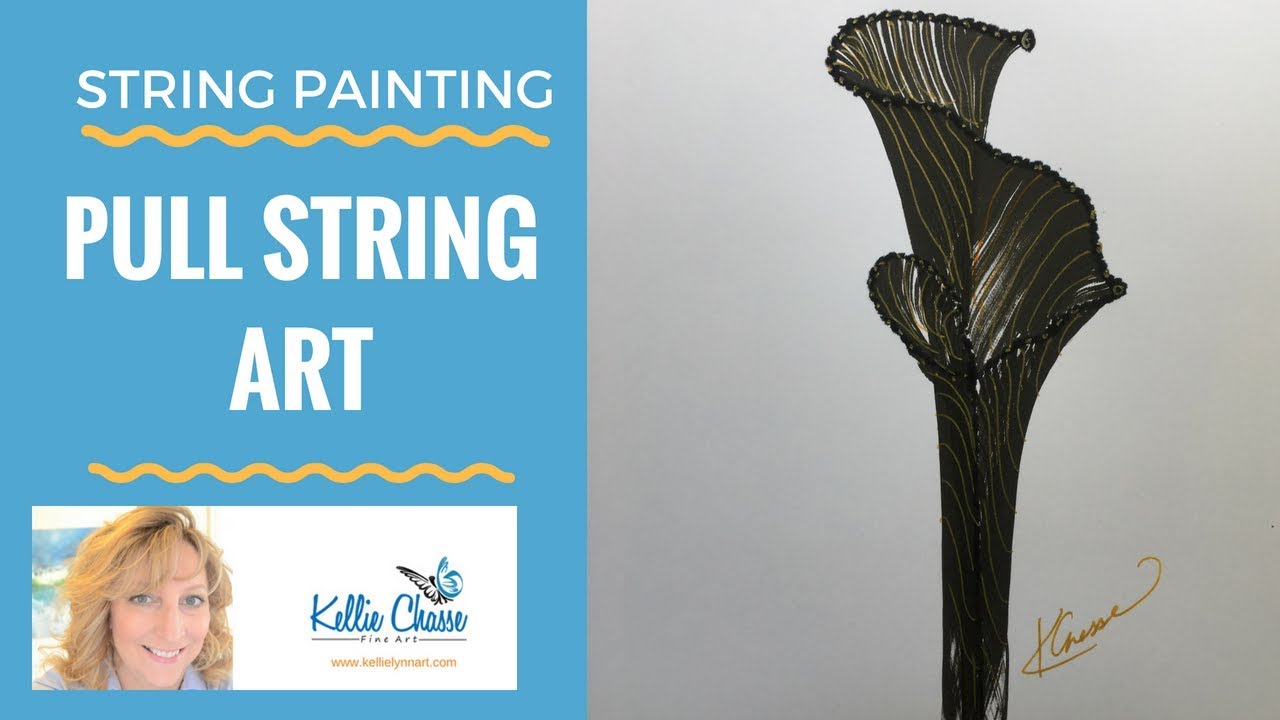 String Painting How To - Pull String Art With Paints - Youtube