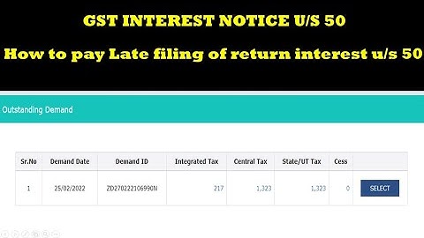 GST Interest demand notice / Reply to interest notice U/S 50 on late files Gstr #notice #interest
