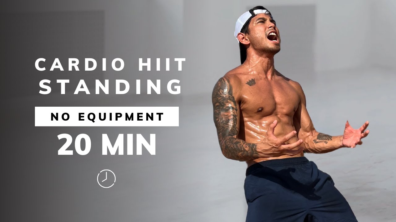 20 Min CARDIO HIIT At Home - ALL STANDING - Fat Burning HIIT, Full Body ...