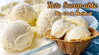 🍦Creamy, Scoopable Keto Vanilla Ice Cream Made With & Without An Ice Cream Machine | No Cook Recipe screenshot 4