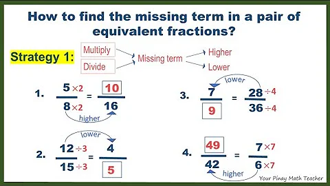 Gr3-4: Finding missing terms in 2 equivalent fractions using 3 strategies | Pinay Math Teacher