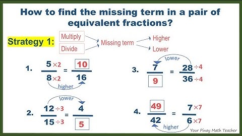 Gr3-4: Finding missing terms in 2 equivalent fractions using 3 strategies | Pinay Math Teacher