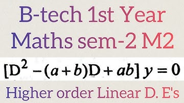Higher order linear Differential Equations@maths naresh eclass