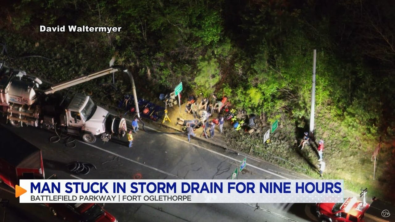 Man rescued from storm drain - YouTube