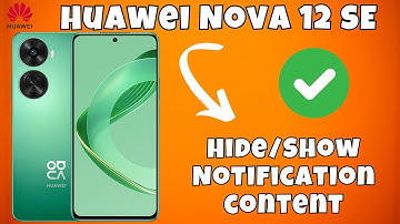 Huawei Nova 12 SE Lock Screen Notifications Settings || Hide/Show Notification content