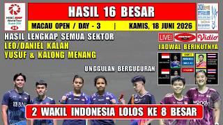 2 INDONESIAN REPRESENTATIVES WIN ~ Macau Open 2026 Round of 16 Results Today ~ LEO/DANIEL LOSE