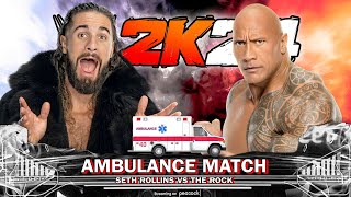 WWE 2K24 | Seth Rollins Vs The Rock - Ambulance Match