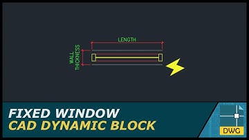 Fixed Window (Aluminum or PVC): AutoCAD Dynamic Block (Plan View)