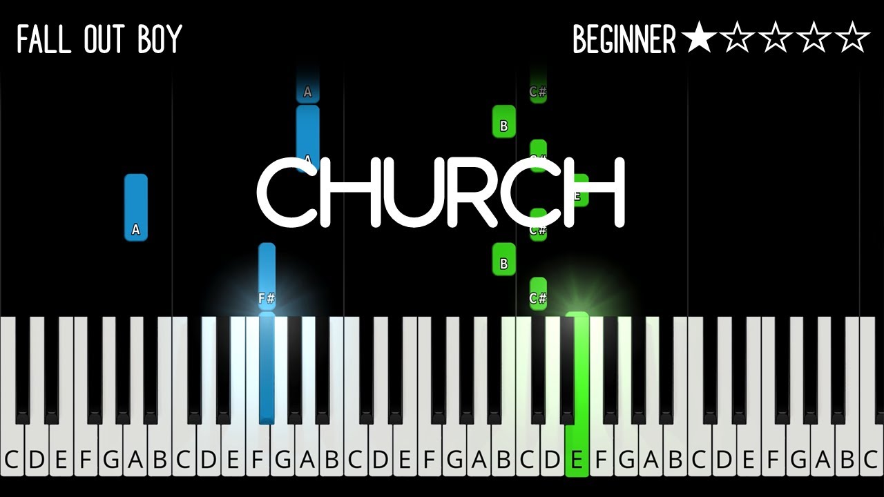 Fall Out Boy - Church - EASY Piano Tutorial