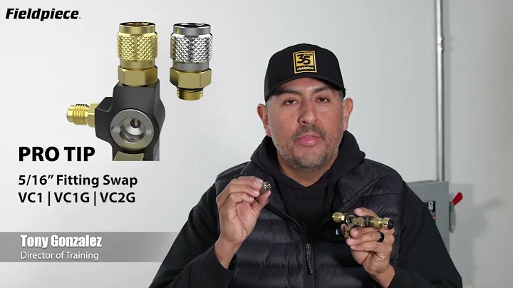 Fieldpiece® Pro Tip | Swap 5/16” and 1/4” Fittings on Valve Core Removal Tools | VC1, VC1G, VC2G