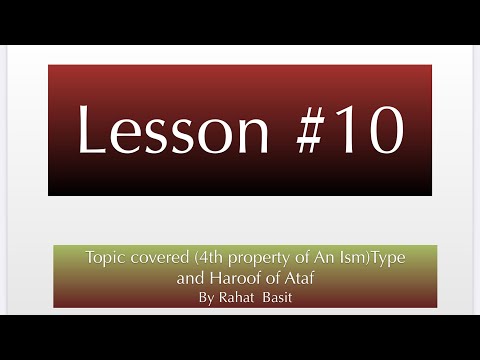 Adult Arabic Class Lesson #10