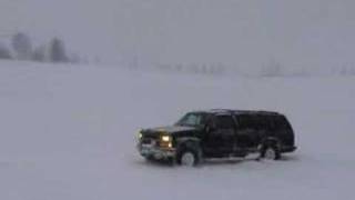suburban snow drifting