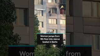 Woman jumps from 11th floor into fire brigade basket in Berlin as ladder reaches only 9th floor