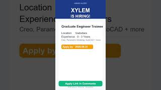 Xylem | Graduate Engineer Trainee | Off Campus 2026 | Apply Now | Vadodara