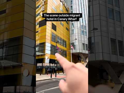 British Flags are everywhere Outside Migrant Hotels!