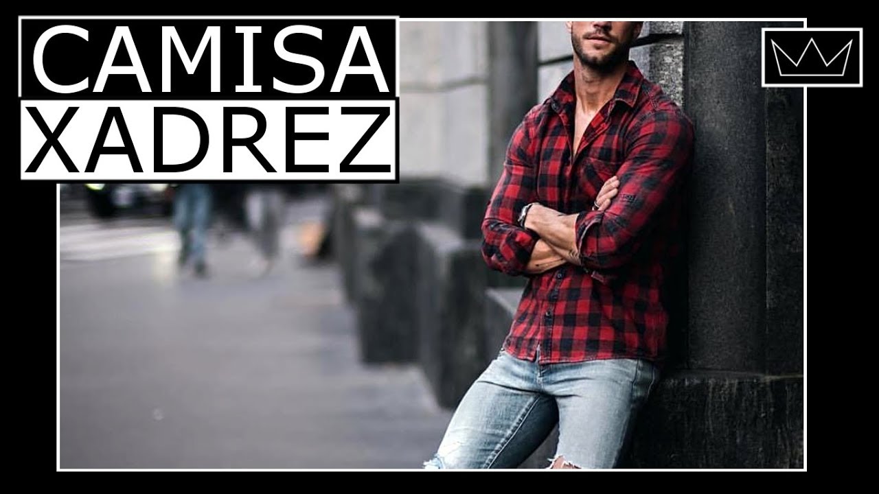 blusa xadrez vermelha com calça jeans