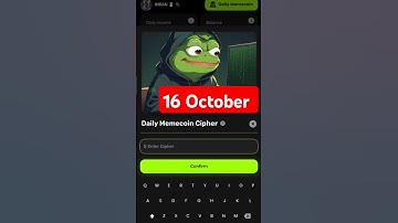 Memes Daily Memecoin Cipher Today  Daily code Cipher Code 16 October| #memes #combo #code