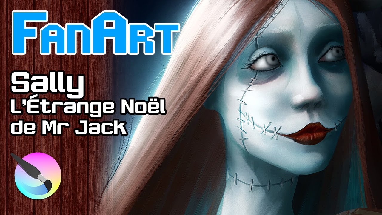 FanArt #5 – Sally – L’Étrange Noël de Mr Jack (Krita) - YouTube