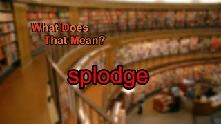 What Does Splodge Mean?