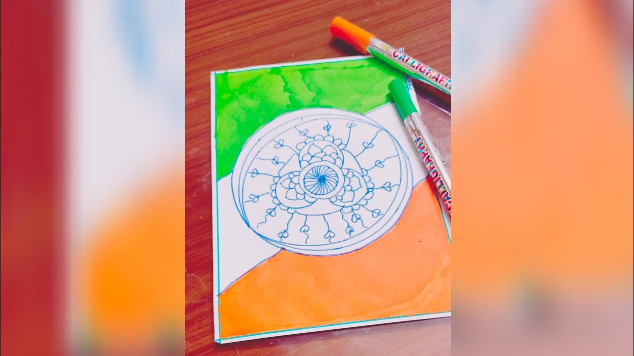 Republic day or Independence day mandala art| card making|simple and easy Mandala Art|