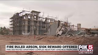 3-alarm fire at Fort Apache, Tropicana ruled arson; $10K reward offered leading to arrest
