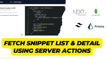 Fetching and Displaying Code Snippets Using Server Actions, Prisma and MongoDB & Syntax Highlighting