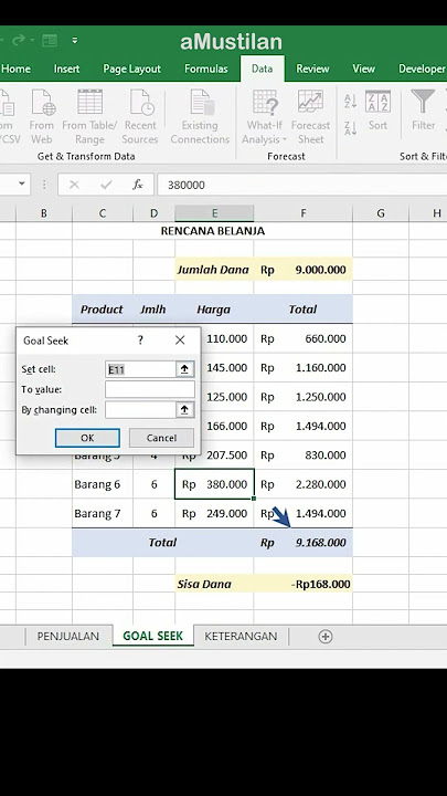 Tips Excel - Cara Cepat Buat Rencana Anggaran Biaya #shorts