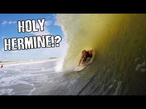 Surfing Tropical Storm Hermine in New Jersey