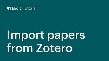 Import papers from Zotero into Elicit