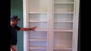 Swing Bookcase wood bookshelf with doors - Woodworking Challenge