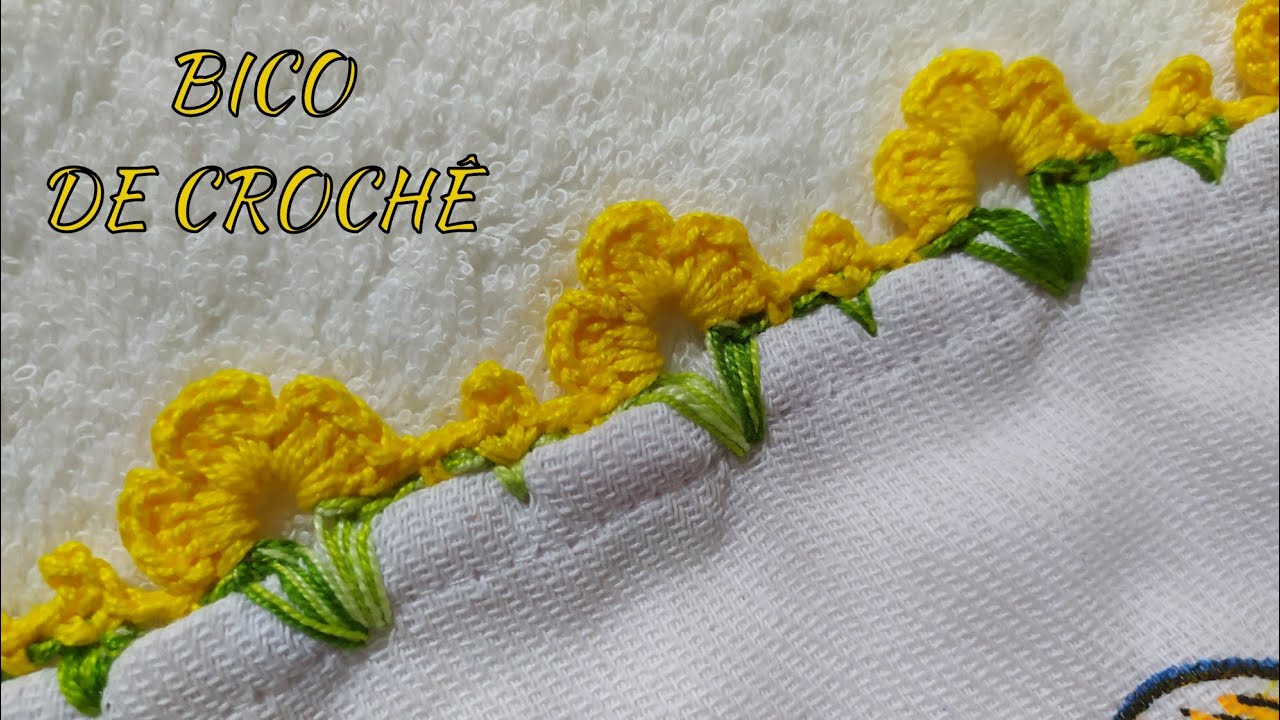 Bico de crochê em pano de prato #33