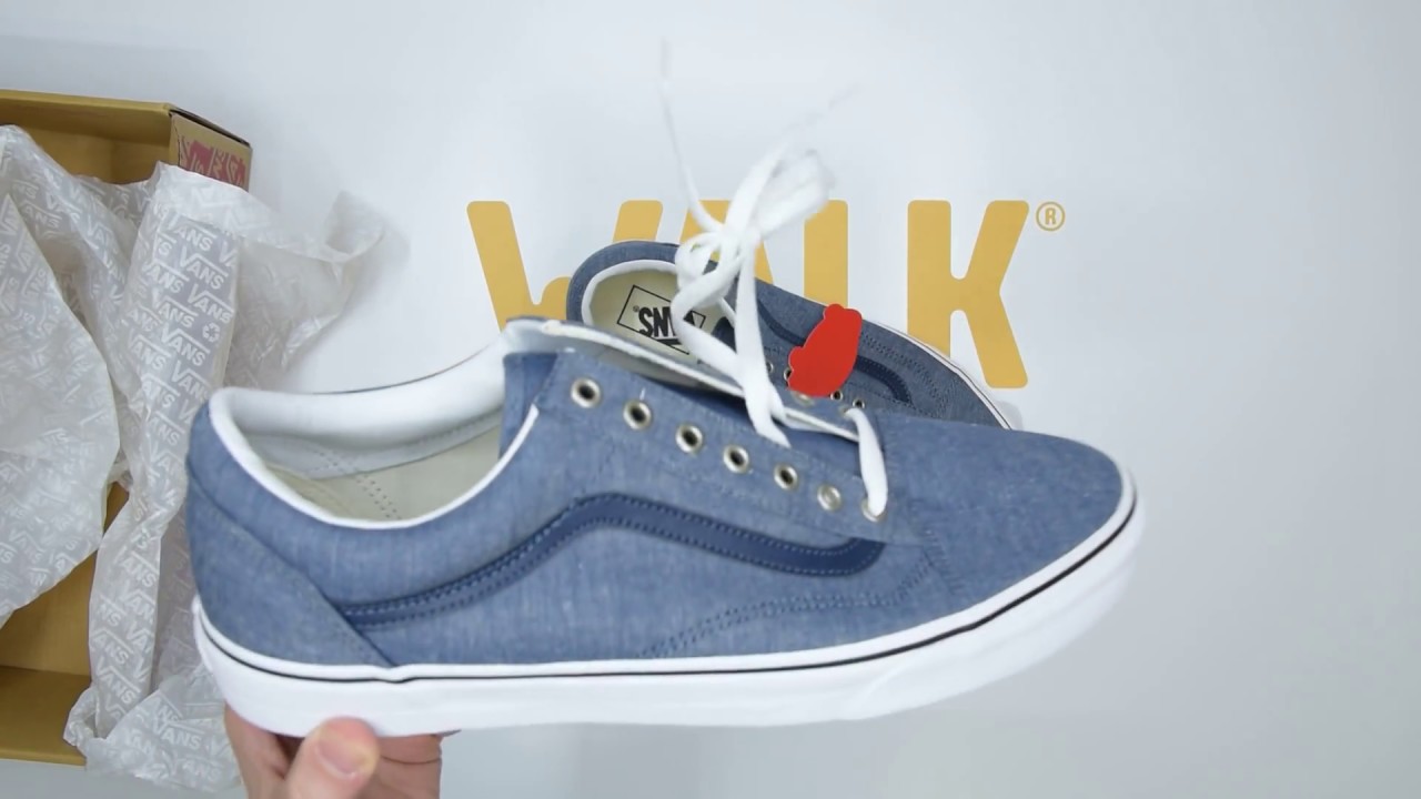 vans old skool blue chambray skate shoes