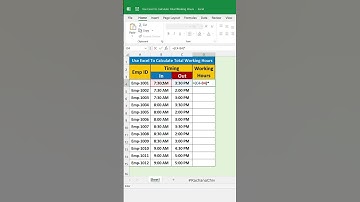 Use Excel To Calculate Total Working Hours #shorts #excel
