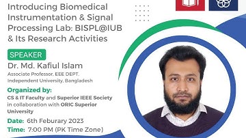Introducing Biomedical Instrumentation & Signal Processing Lab: BSIPL@IUB  & Its Research Activities