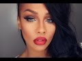 HOLIDAY GLAM, RED OMBRE LIPS AND GOLD GLITTER EYES - SONJDRADELUXE