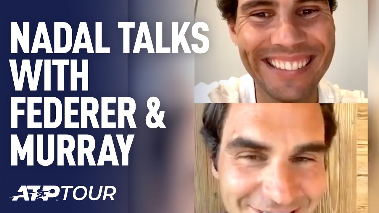 Rafael Nadal Chats With Roger Federer and Andy Murray ATP