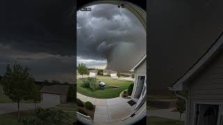 🌪️ Man Saves Dog Seconds Before Massive Tornado Hits Security Camera Footage 🐕 #shorts