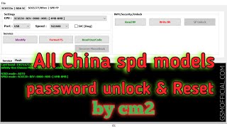 All China spd models password unlock & Reset by Cm2