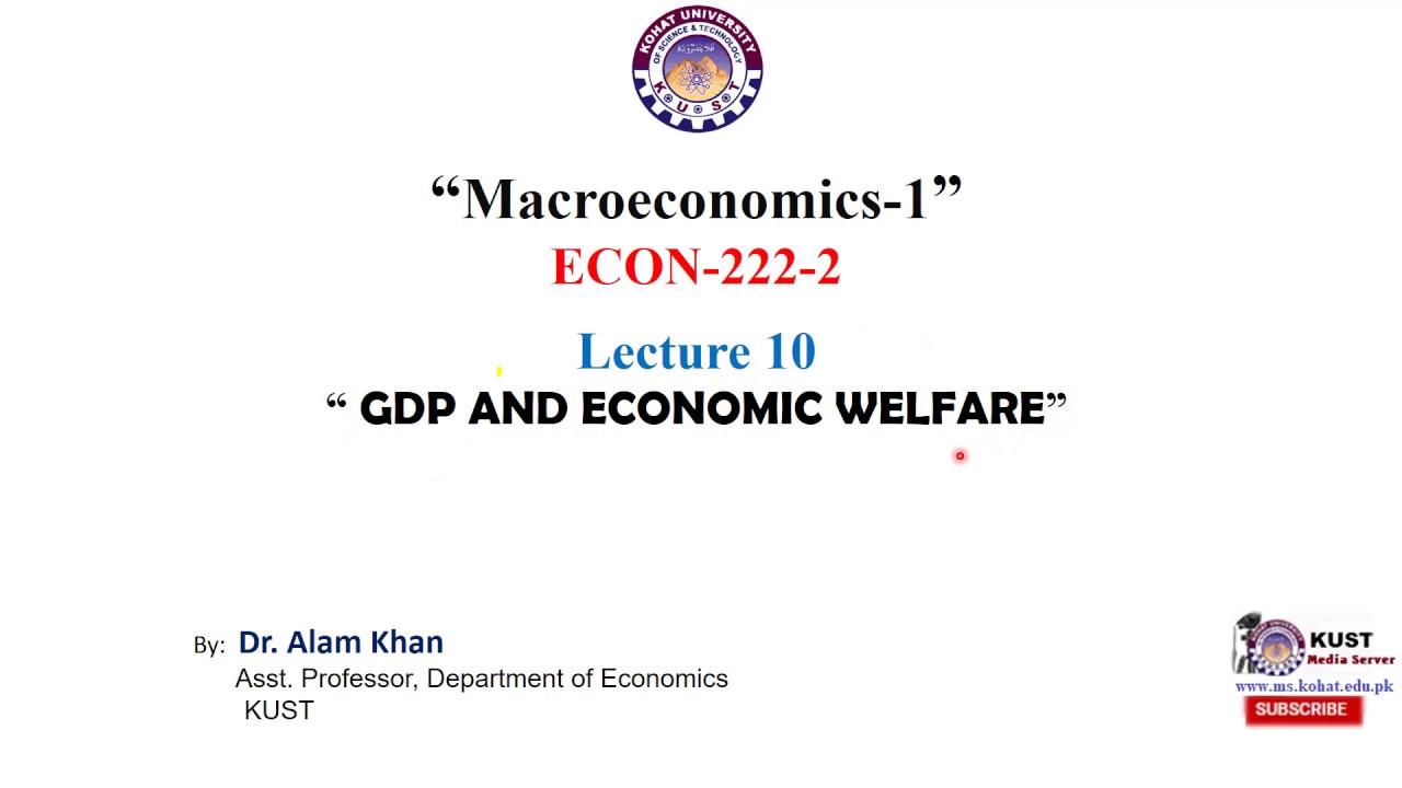 GDP AND ECONOMICS WELFARE || ECON-222-2 || LECTURE 10 || BY DR.ALAM